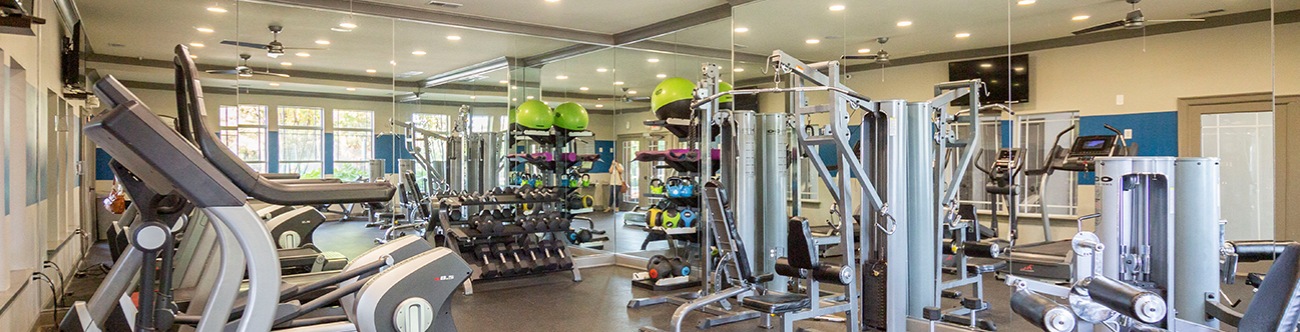 Fitness center with treadmills and elliptical