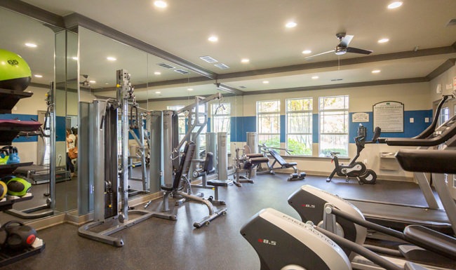 Fitness center with treadmills and elliptical